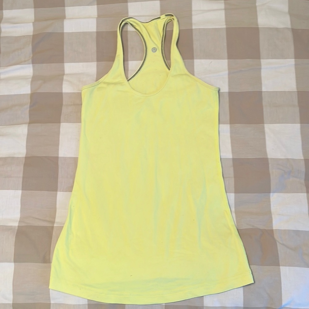 Neon yellow lululemon tank top